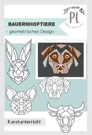 Bild in der Beschreibung des Unterrichtsmaterials Zootiere: geometrisches Design im Kunstunterricht von papillionis #1