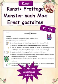 Bild in der Beschreibung des Unterrichtsmaterials Kunst AB: Lückentext zu Max Ernst & Frottage (Klasse 5-6) von Zourie #1