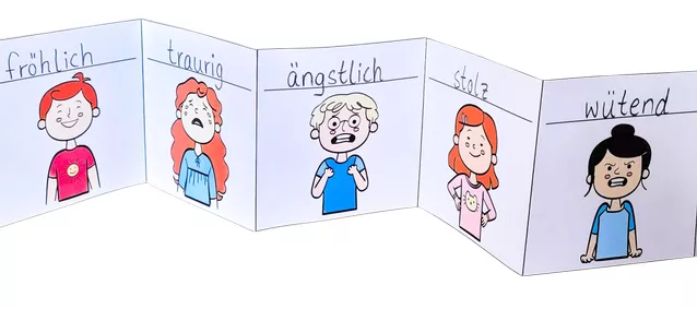 Bild in der Beschreibung des Unterrichtsmaterials Gefühle erkennen und benennen Klasse 2-6 LEPORELLO von Helles Köpfchen #1