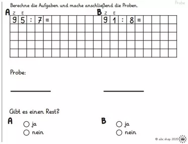 Bild in der Beschreibung des Unterrichtsmaterials Schriftliche Division - Das Selbstlernheft (die Schriftliche Division kleinschrittig erarbeiten) von abc shop #2