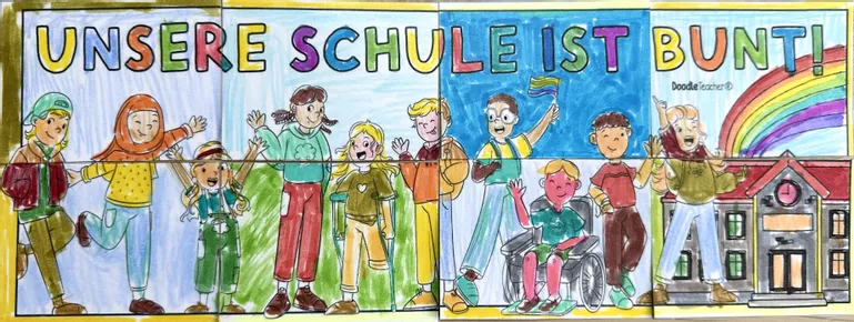 Bild in der Beschreibung des Unterrichtsmaterials Unsere Schule ist bunt! + OGS / KITA / Schulen / Hort #demokratiestärken Vielfalt von Doodleteacher #2