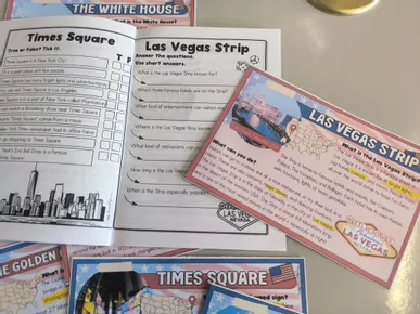 Bild in der Beschreibung des Unterrichtsmaterials USA | 10 sights | Fact Cards | Lesekartei | Landeskunde US von ms.doubtfire #2