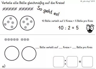 Bild in der Beschreibung des Unterrichtsmaterials Einführung in die Division, handlungsorientiert dividieren (Aufteilen und Verteilen) von abc shop #1