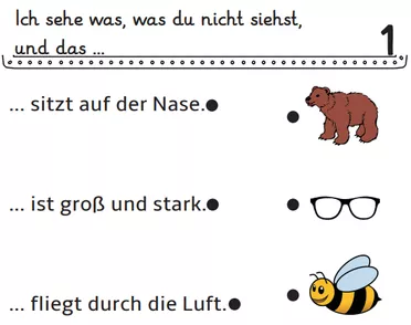 Bild in der Beschreibung des Unterrichtsmaterials Ich sehe was, was du nicht siehst (Leseverständnis, Sätze Bildern zuordnen, Abschreibkartei) von abc shop #1