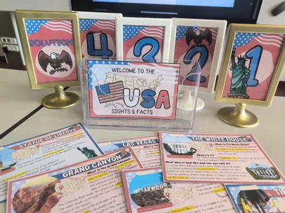 Bild in der Beschreibung des Unterrichtsmaterials USA | 10 sights | Fact Cards | Lesekartei | Landeskunde US von ms.doubtfire #1