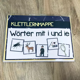 Bild in der Beschreibung des Unterrichtsmaterials Klettmappe (Klettlernmappe) - Wörter mit i und ie von The Growing Firsties #1