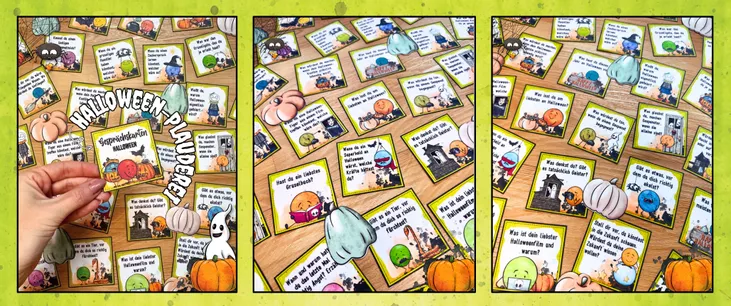 Bild in der Beschreibung des Unterrichtsmaterials Halloween | Erzählkarten / Gesprächskarten / Schreibanlässe von Janetti #1