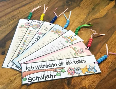 Bild in der Beschreibung des Unterrichtsmaterials Lesezeichen für den Schulbeginn (kleines Geschenk für Schüler oder Lehrerkollegen) von Unterrichtmitspass #1
