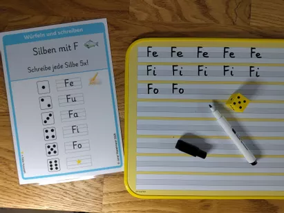 Bild in der Beschreibung des Unterrichtsmaterials Würfeln und schreiben - Silben von Frau Stachelmeier #1