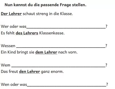Bild in der Beschreibung des Unterrichtsmaterials Die Vier Fälle trainieren (als Selbstlernheft) von abc shop #2
