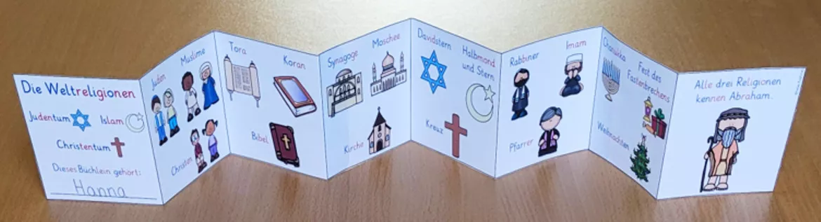 Bild in der Beschreibung des Unterrichtsmaterials Weltreligionen Grundschule LEPORELLO Klasse 1 und 2 (Judentum Christentum Islam) von Helles Köpfchen #1