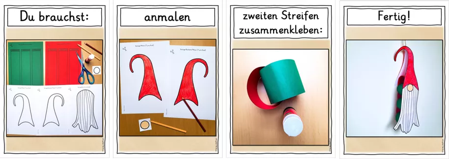 Bild in der Beschreibung des Unterrichtsmaterials Kunst Weihnachten / Weihnachtswichtel basteln Grundschule von Helles Köpfchen #1