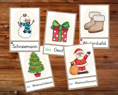 Bild in der Beschreibung des Unterrichtsmaterials Winter & Weihnachten - Wortkarten - DaZ -DaF (Tafelmaterial) von FreuleinBerg #1