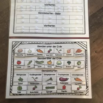Bild in der Beschreibung des Unterrichtsmaterials Gemüse - Klettlernmappe von The Growing Firsties #3