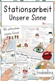Bild in der Beschreibung des Unterrichtsmaterials Themenplakat Stationsarbeit: Unsere Sinne von FreuleinBerg #1