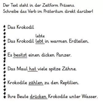 Bild in der Beschreibung des Unterrichtsmaterials Präsens, Perfekt und Präteritum trainieren (haben, sein, Zeitformen, Hilfsverb) von abc shop #1