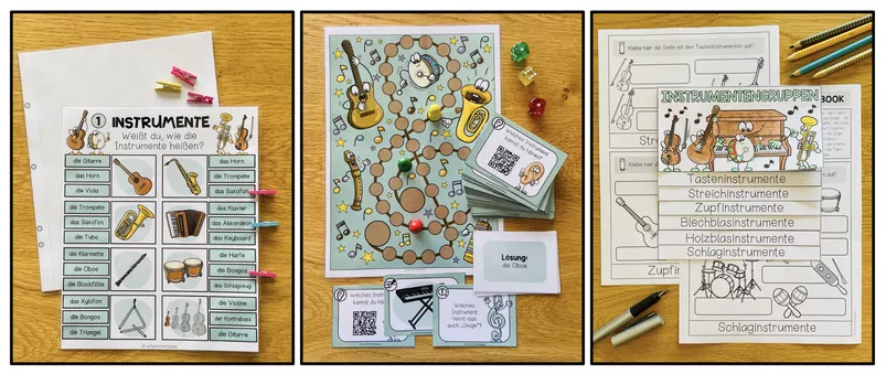 Bild in der Beschreibung des Unterrichtsmaterials Musikinstrumente und Instrumentenkunde – Instrumentengruppen, Hörübungen, Spiele und Lernwerkstatt | Materialpaket 4.–6. Klasse von Unterrichtmitspass #1