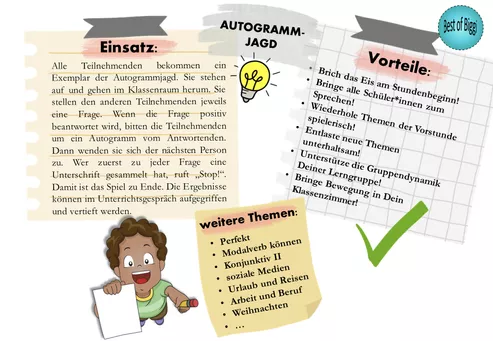Bild in der Beschreibung des Unterrichtsmaterials Autogrammjagd Osterferien ab A1 DaF DaZ Bingo Spiel von Best_of_Biggi #1