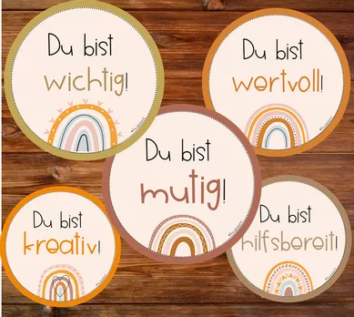 Bild in der Beschreibung des Unterrichtsmaterials Motivationskärtchen - Klassenraum - Dekoration - Mutmacher von FreuleinBerg #1