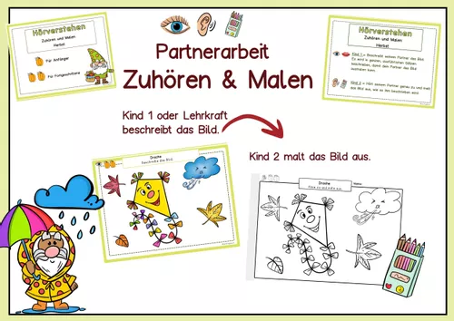Bild in der Beschreibung des Unterrichtsmaterials Hörverstehen Herbst Partnerarbeit, Zuhören, Bilder beschreiben, Grundschule, DaZ von LernTagebuch #1