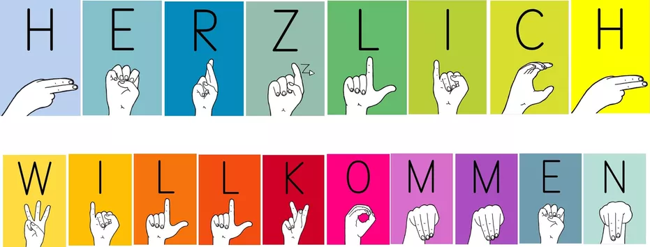 Bild in der Beschreibung des Unterrichtsmaterials Herzlich Willkommen - Wimpelkette - Fingeralphabet von FreuleinBerg #1