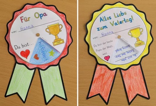Bild in der Beschreibung des Unterrichtsmaterials Vatertag – Geschenk Papa Opa – DREHSCHEIBE BASTELN von Helles Köpfchen #1