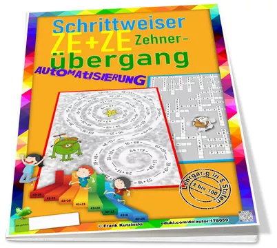 Bild in der Beschreibung des Unterrichtsmaterials Stufe 6d: Automatisierung des schrittweisen Zehnerübergangs ZE+ZE (Typ 43+28): Kreuzzahlrätsel und Spirale (± Lehrgang Zahlenraum 100, Stufe 6/8) von Stolpersteine #6