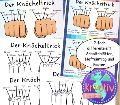 Bild in der Beschreibung des Unterrichtsmaterials Materialpaket: Der Kalender - Wochentage - Monate - Jahreszeiten von kreativ lernen #1