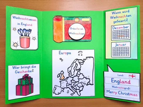 Bild in der Beschreibung des Unterrichtsmaterials LAPBOOK Klasse 1-2 Weihnachten in anderen Ländern (Blanko-Vorlagen für jedes beliebige Land) von Helles Köpfchen #2