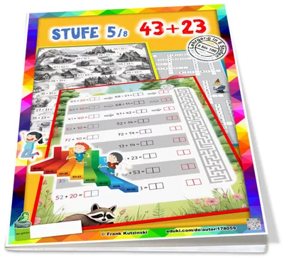 Bild in der Beschreibung des Unterrichtsmaterials Stufe 5: Aufgaben vom Typ 43+20 => 43+23 (± Lehrgang Zahlenraum 100, Stufe 5/8, ZE+ZE ohne ZÜ) von Stolpersteine #8
