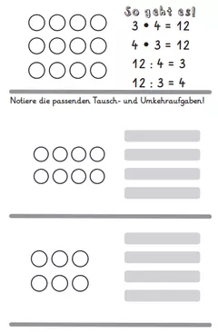 Bild in der Beschreibung des Unterrichtsmaterials Einmaleins: Tausch- und Umkehraufgaben üben (mit drei Aufgabenformaten, 12 ABs) von abc shop #3
