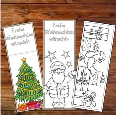 Bild in der Beschreibung des Unterrichtsmaterials Lesezeichen Winter & Weihnachten (Weihnachtsgeschenk) von FreuleinBerg #1