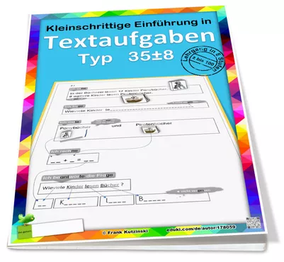 Bild in der Beschreibung des Unterrichtsmaterials Einfache Plus & Minus Aufgaben bis 100, Einführung in Textaufgaben (± Lehrgang Zahlenraum 100, Stufe 2g/8) von Stolpersteine #8