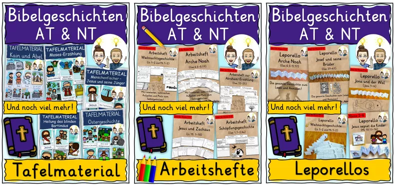 Bild in der Beschreibung des Unterrichtsmaterials Bibelgeschichten Altes und Neues Testament Religion LESEHEFTE von Helles Köpfchen #1