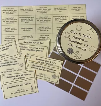 Bild in der Beschreibung des Unterrichtsmaterials Adventskalender Nimm & Gib für die Oberstufe Last-Minute von Frau Bieku #1