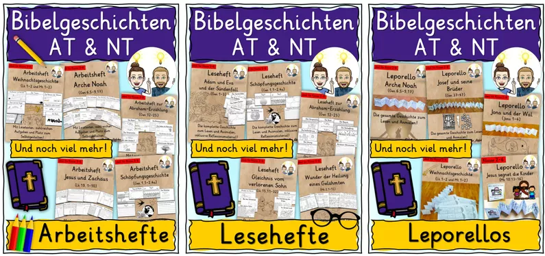 Bild in der Beschreibung des Unterrichtsmaterials Bibelgeschichten Altes und Neues Testament Religion TAFELMATERIAL von Helles Köpfchen #1
