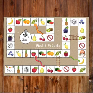 Bild in der Beschreibung des Unterrichtsmaterials Obst & Früchte - Spielfeld - Wortschatz (DaZ, DaF) von FreuleinBerg #1