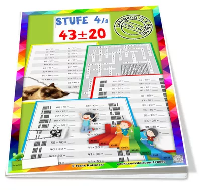 Bild in der Beschreibung des Unterrichtsmaterials Stufe 4: Aufgaben vom Typ 40±20 => 43±20 (± Lehrgang Zahlenraum 100, Stufe 4/8, ZE±Z) von Stolpersteine #7