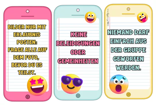 Bild in der Beschreibung des Unterrichtsmaterials Klassenchat Regeln | Medienkompetenz & Cybermobbing | Arbeitsblätter Klasse 5–7 von ms.doubtfire #2