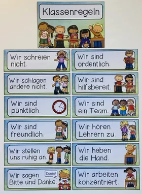 Bild in der Beschreibung des Unterrichtsmaterials Klassenregeln Grundschule – Regeln fürs Klassenzimmer | Poster & Classroom Management 3.–4. Klasse von Unterrichtmitspass #1