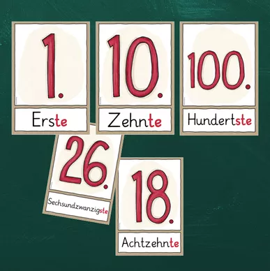 Bild in der Beschreibung des Unterrichtsmaterials Ordinalzahlen - Wortkarten - DaZ -DaF (Tafelmaterial) von FreuleinBerg #1
