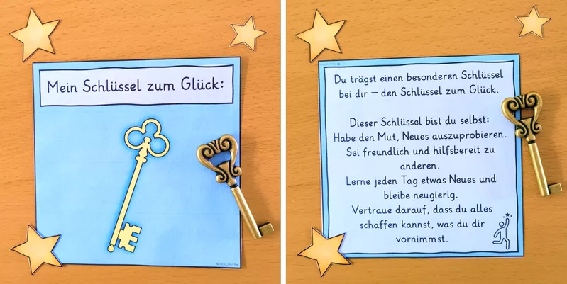 Bild in der Beschreibung des Unterrichtsmaterials Mein Schlüssel zum Glück - Mutmacher Motivationssprüche von Helles Köpfchen #2
