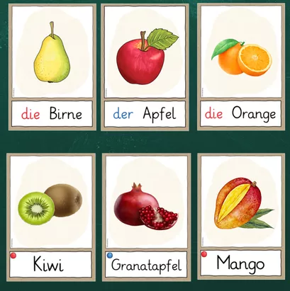 Bild in der Beschreibung des Unterrichtsmaterials Obst & Früchte - Wortkarten - DaZ - DaF (Tafelmaterial) von FreuleinBerg #1