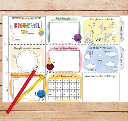 Bild in der Beschreibung des Unterrichtsmaterials Karneval - Fasching - Leporello von FreuleinBerg #2