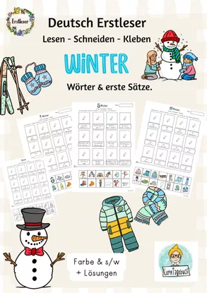 Bild in der Beschreibung des Unterrichtsmaterials Materialpaket Deutsch, Lesen Klasse 1, 2, DaZ, Lesetraining, Wortschatz, Lernwörter von LernTagebuch #1