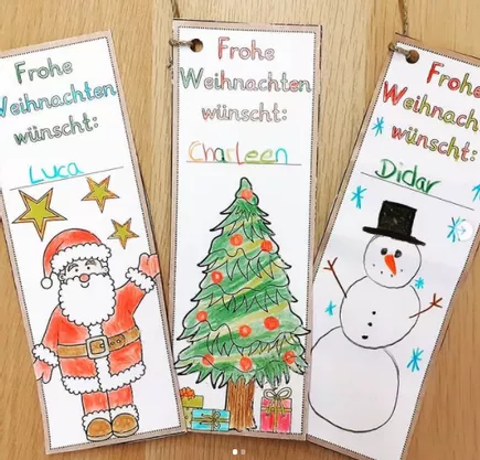 Bild in der Beschreibung des Unterrichtsmaterials Lesezeichen Winter & Weihnachten (Weihnachtsgeschenk) von FreuleinBerg #2
