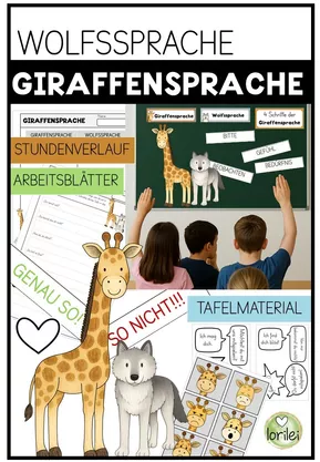 Bild in der Beschreibung des Unterrichtsmaterials Giraffen- und Wolfssprache – Konflikte kindgerecht lösen (Soziales Lernen 1.–4. Klasse) von LoriLei #1