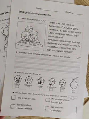 Bild in der Beschreibung des Unterrichtsmaterials Streitgeschichten - Wiederholung der Klassenregeln | soziales Lernen von papillionis #2