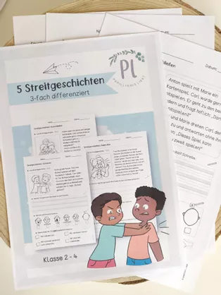 Bild in der Beschreibung des Unterrichtsmaterials Streitgeschichten - Wiederholung der Klassenregeln | soziales Lernen von papillionis #1