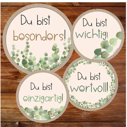 Bild in der Beschreibung des Unterrichtsmaterials Motivationskärtchen - Klassenraum - Dekoration - Mutmacher von FreuleinBerg #1